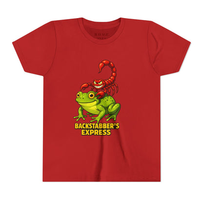 Youth Tee - "Backstabber's Express" Frog & Scorpion Graphic