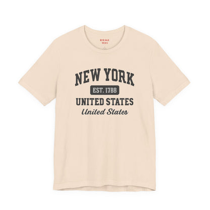 New York Vintage College T-Shirt – 'New York Est. 1788' Graphic Tee