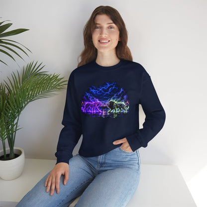 Neon Nebula Predator Clash Graphic Sweatshirt
