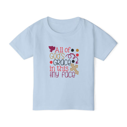 Toddler T-Shirt — "All of God's Grace in This Tiny Face" Cute Faith Baby Tee
