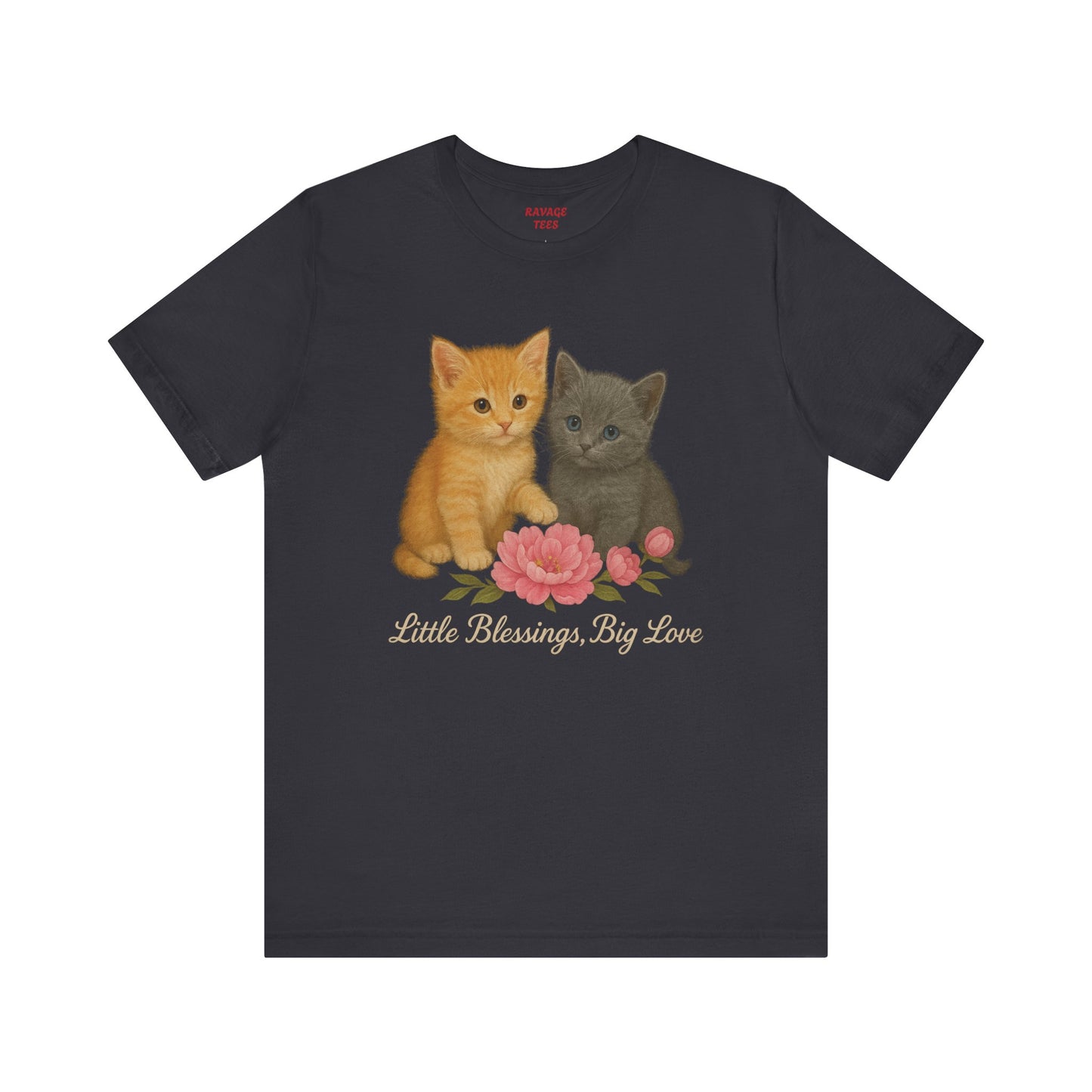 Cute Cat Graphic Tee, Casual Unisex Shirt