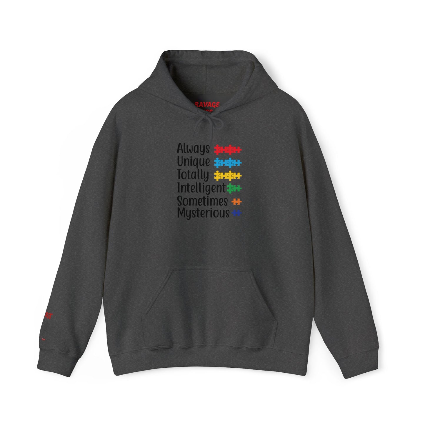 Autism Puzzle Piece Hoodie – Always Unique Design | Inclusive Unisex T-Shirt | Awareness Apparel