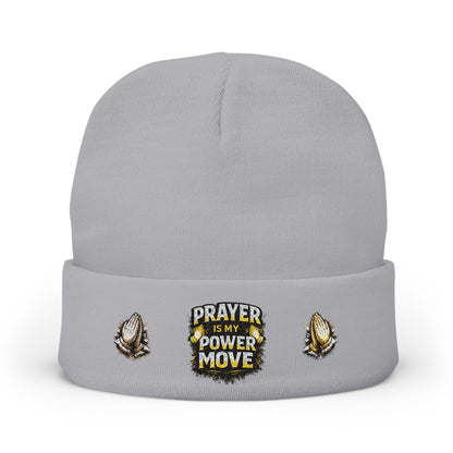 Prayer Is My Power Move Beanie — Knit Embroidered Winter Hat