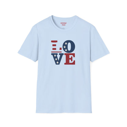 "Freedom & Love" Tee: Unisex 4th of July Graphic Shirt Gift