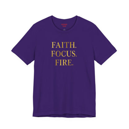 Faith Focus Fire T-Shirt | Inspirational Christian Apparel, Motivational Unisex Tee, Casual Everyday Wear, Holiday & Celebration Gift