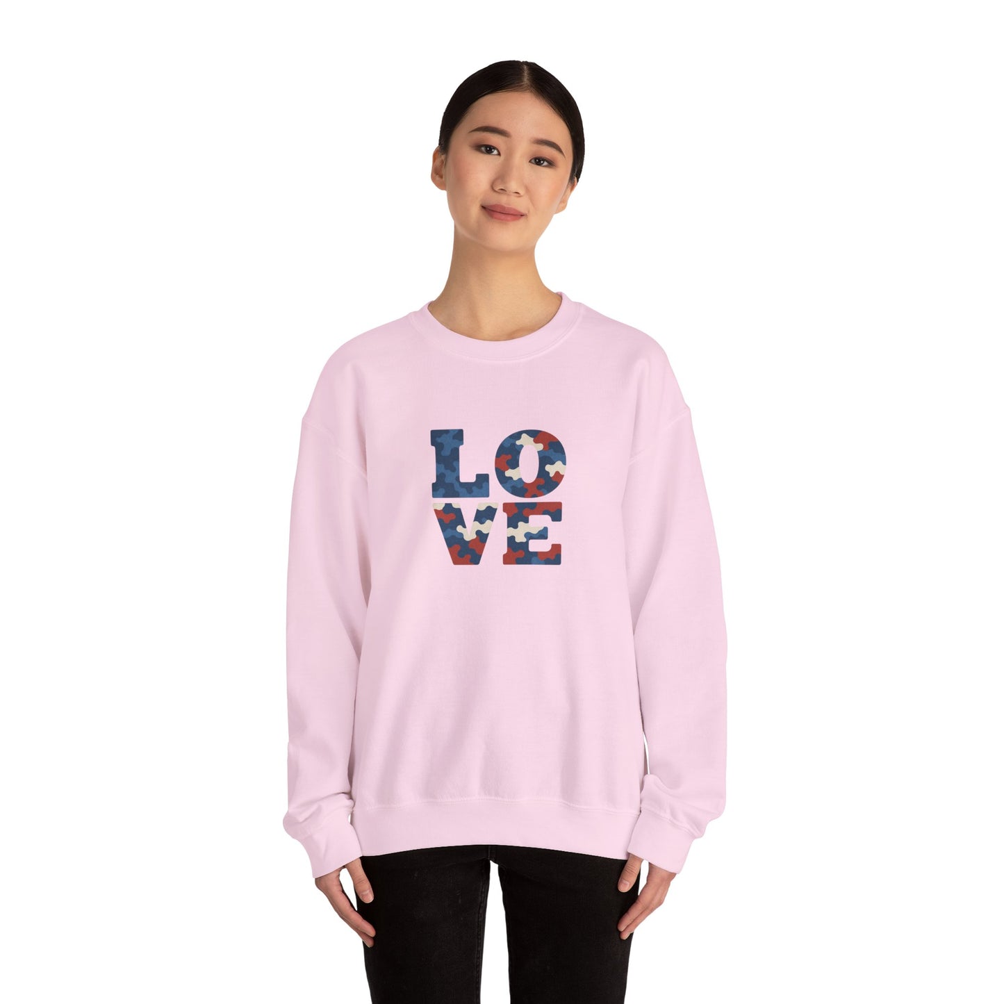 Patriotic Love Sweatshirt | Unisex Crewneck, Cozy Top for Celebrations, Gifts, Independence Day, Casual Style, Everyday Comfort