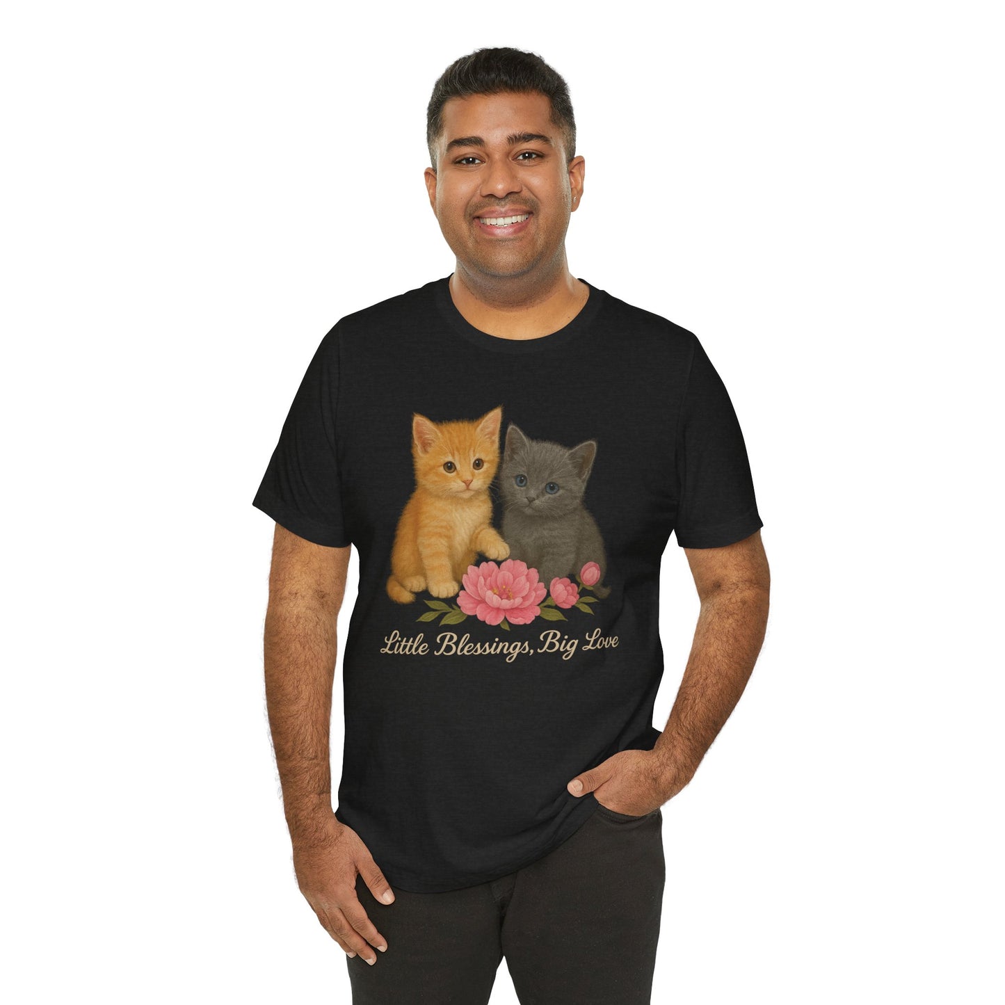 Cute Cat Graphic Tee, Casual Unisex Shirt