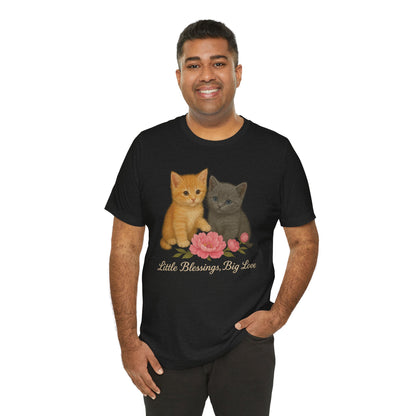 Cute Cat Graphic Tee, Casual Unisex Shirt