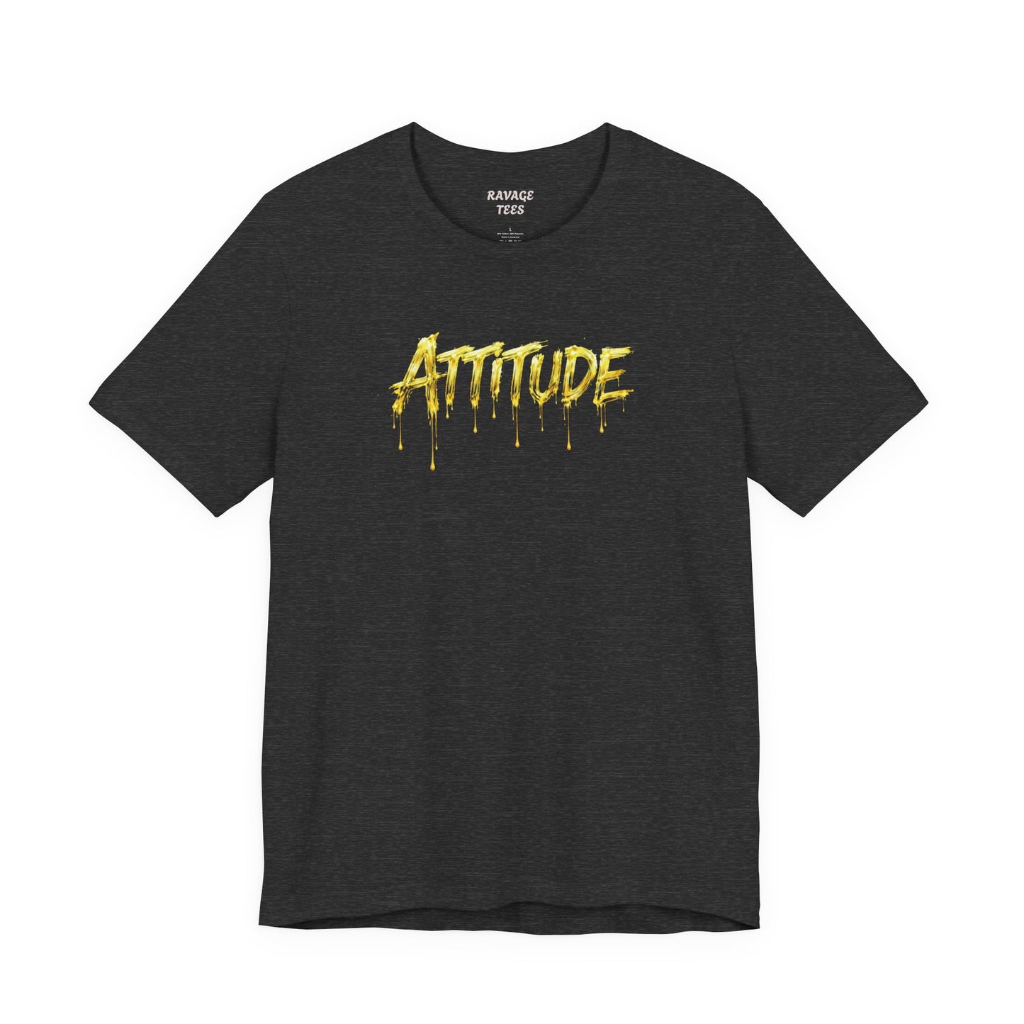 Attitude Drip Graphic Tee — Bold Yellow Streetwear T-Shirt
