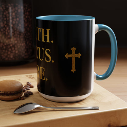 Faith-Inspired Coffee Mug - Motivational Black Mug for Daily Inspiration, Gift for Christians, Office Decor, Home Beverage