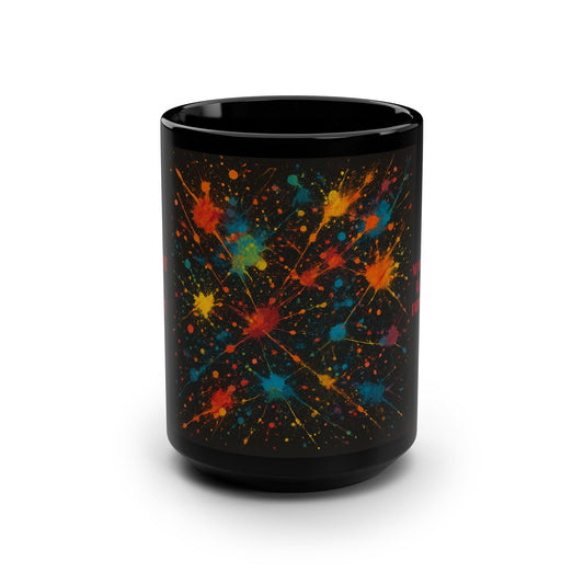 ART OF IMPACT Colorful Splash Inspiration Mug, Artistic Coffee Cup, Unique Art Print