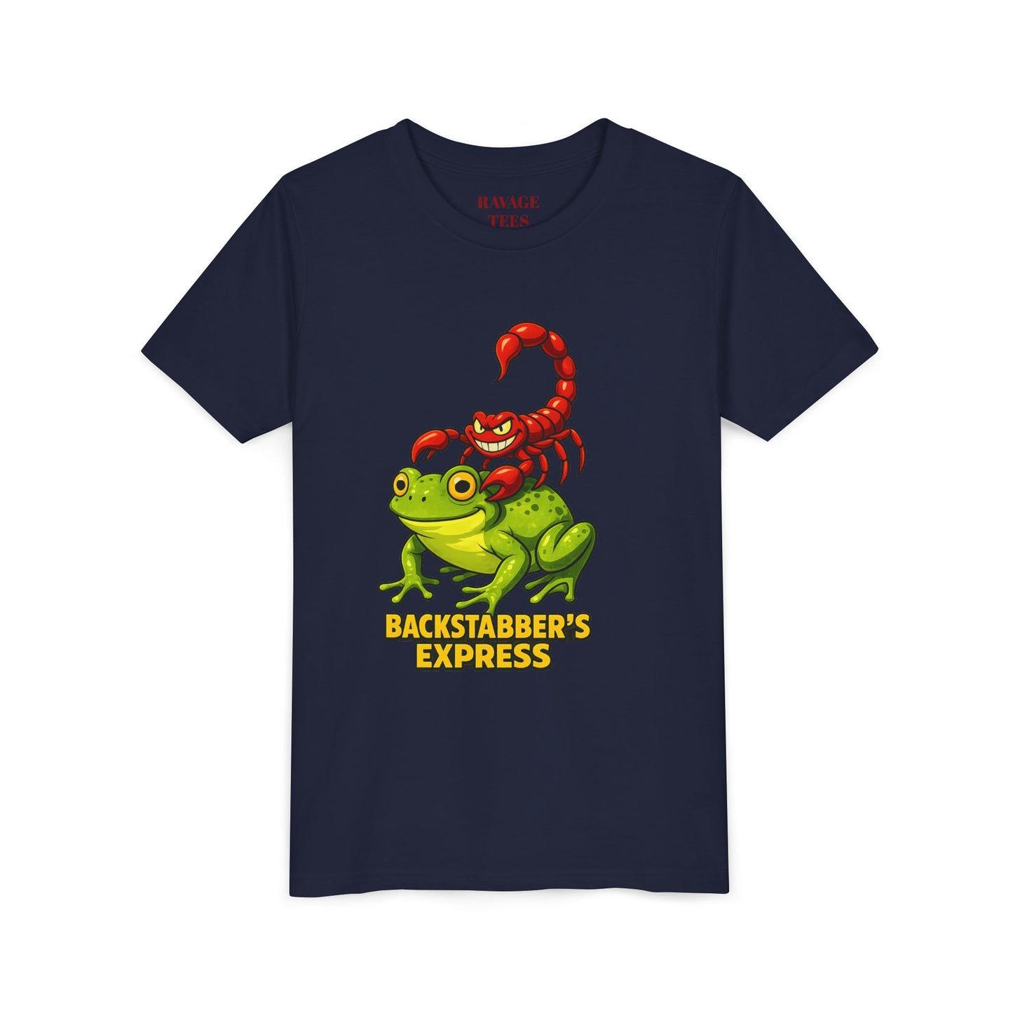 Youth Tee - "Backstabber's Express" Frog & Scorpion Graphic