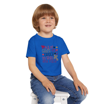 Toddler T-Shirt — "All of God's Grace in This Tiny Face" Cute Faith Baby Tee