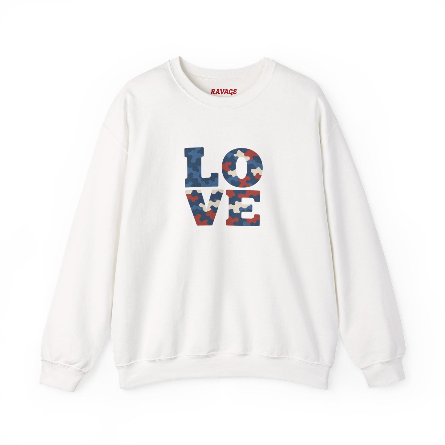 Patriotic Love Sweatshirt | Unisex Crewneck, Cozy Top for Celebrations, Gifts, Independence Day, Casual Style, Everyday Comfort