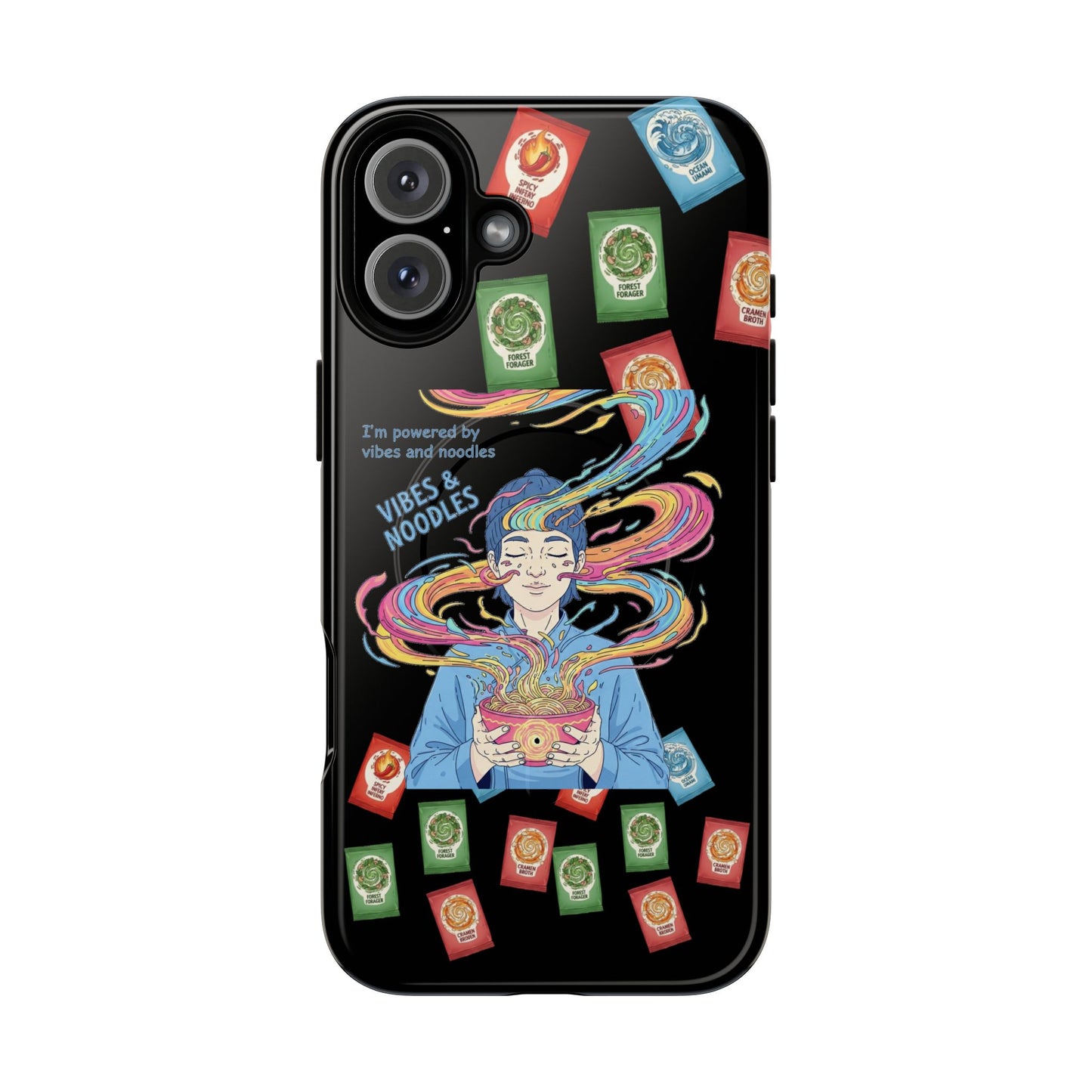 Noodle Lover Phone Case: Vibrant Cute Foodie Magnetic Anime Style
