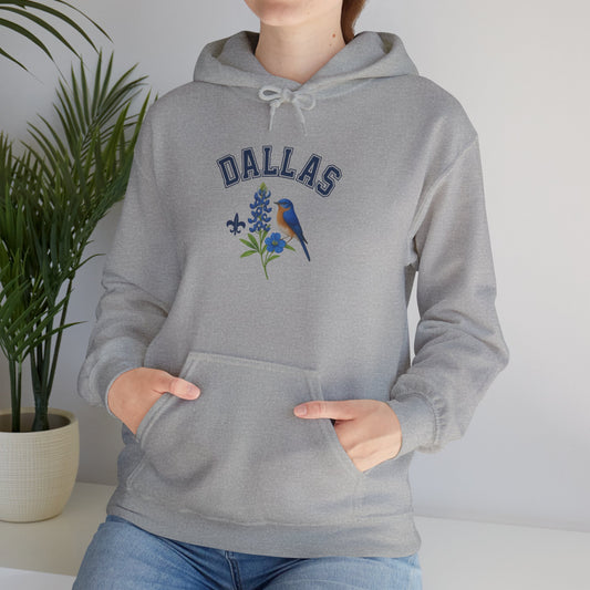 DALLAS Unisex Hoodie – Cozy Sweatshirt, Casual Travel Souvenir, Relaxed Streetwear Gift for Nature & City Lovers