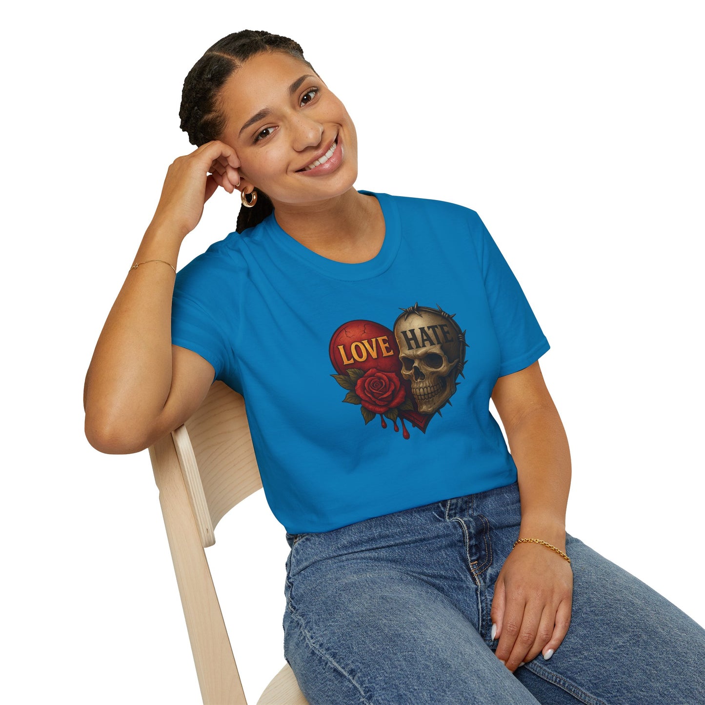 Love & Hate Skull Graphic Tee