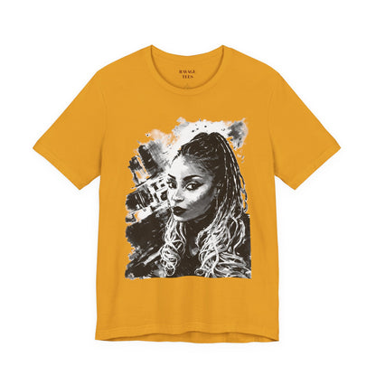 Personalize Black & White Ink Print T-Shirt
