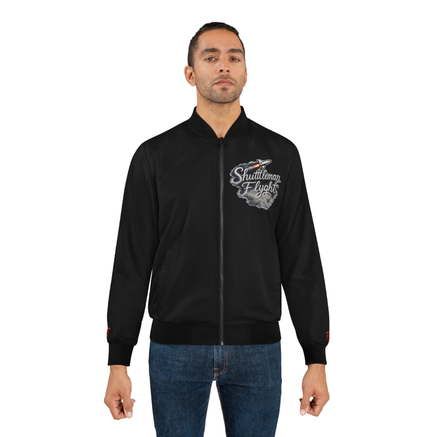 Shuttleman of Flight' Rocket Graphic Men's Bomber