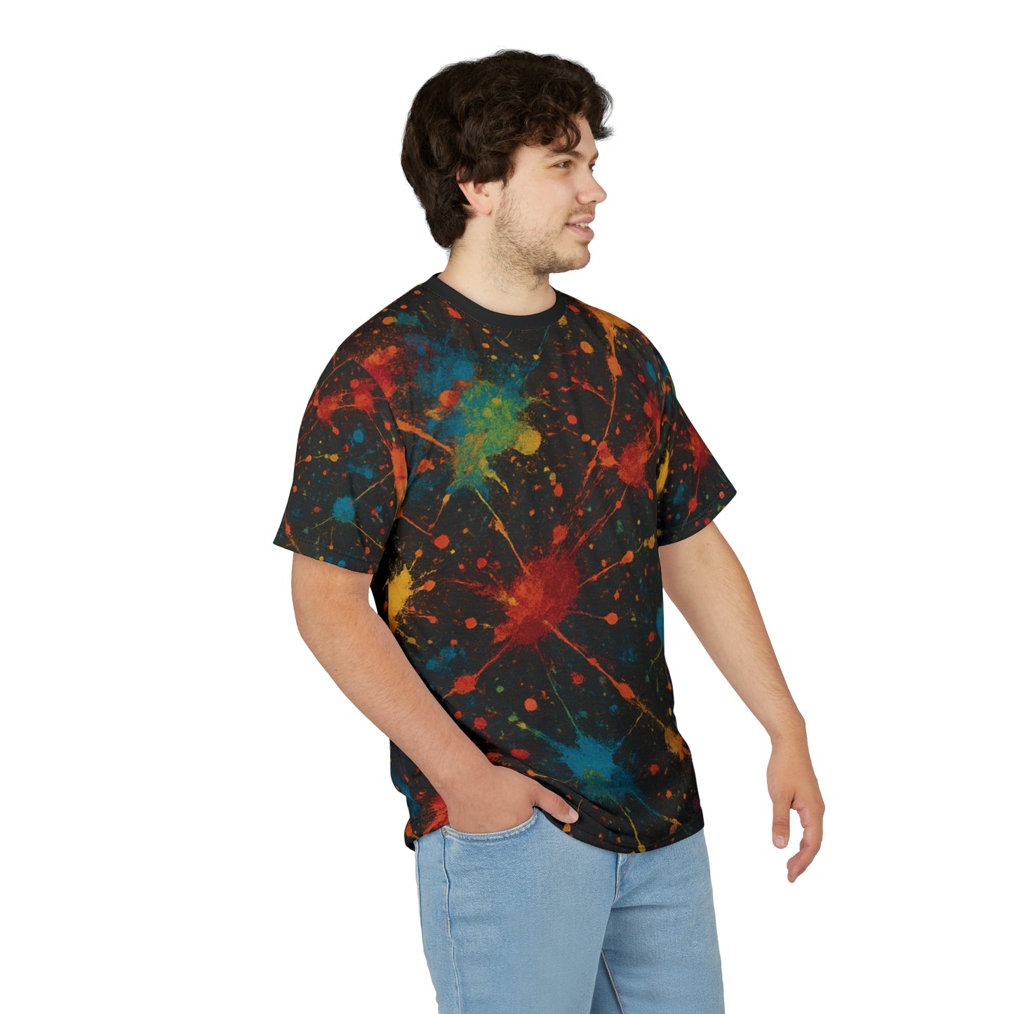 Art of Impact Colorful Splatter Unisex Tee, Eye-Catching Urban Graphic T-Shirt