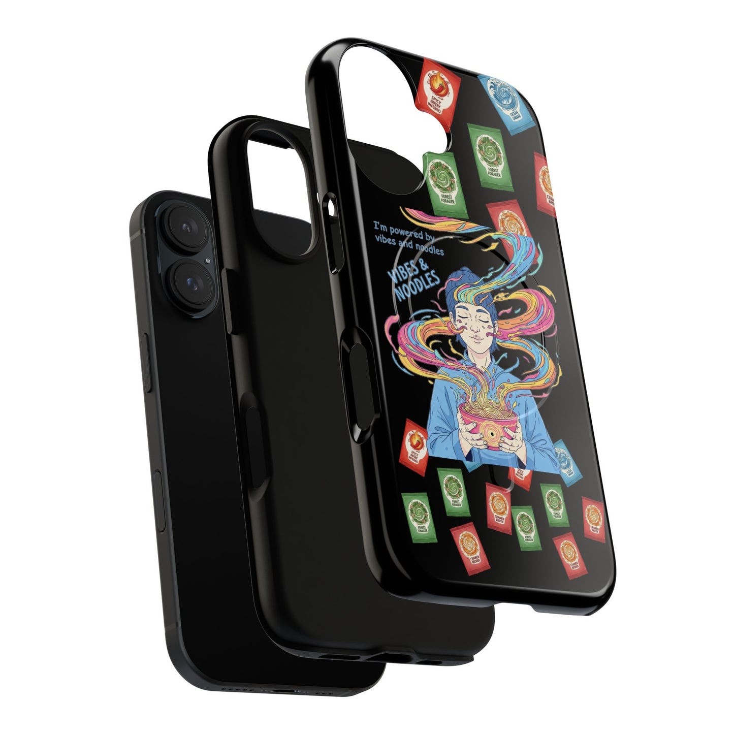Noodle Lover Phone Case: Vibrant Cute Foodie Magnetic Anime Style