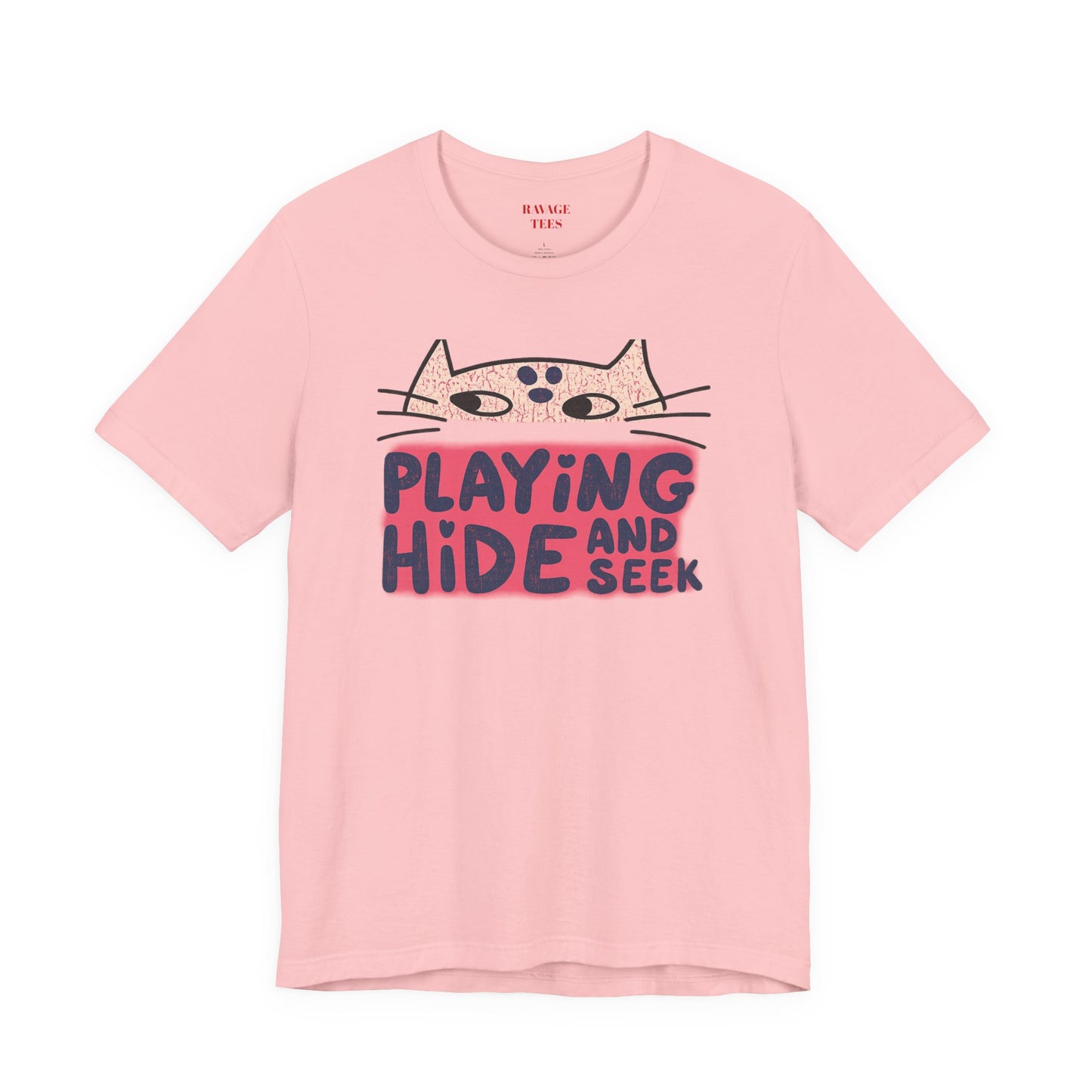Playing Hide and Seek Cat T-Shirt — Cute Graphic Tee for Cat Lovers