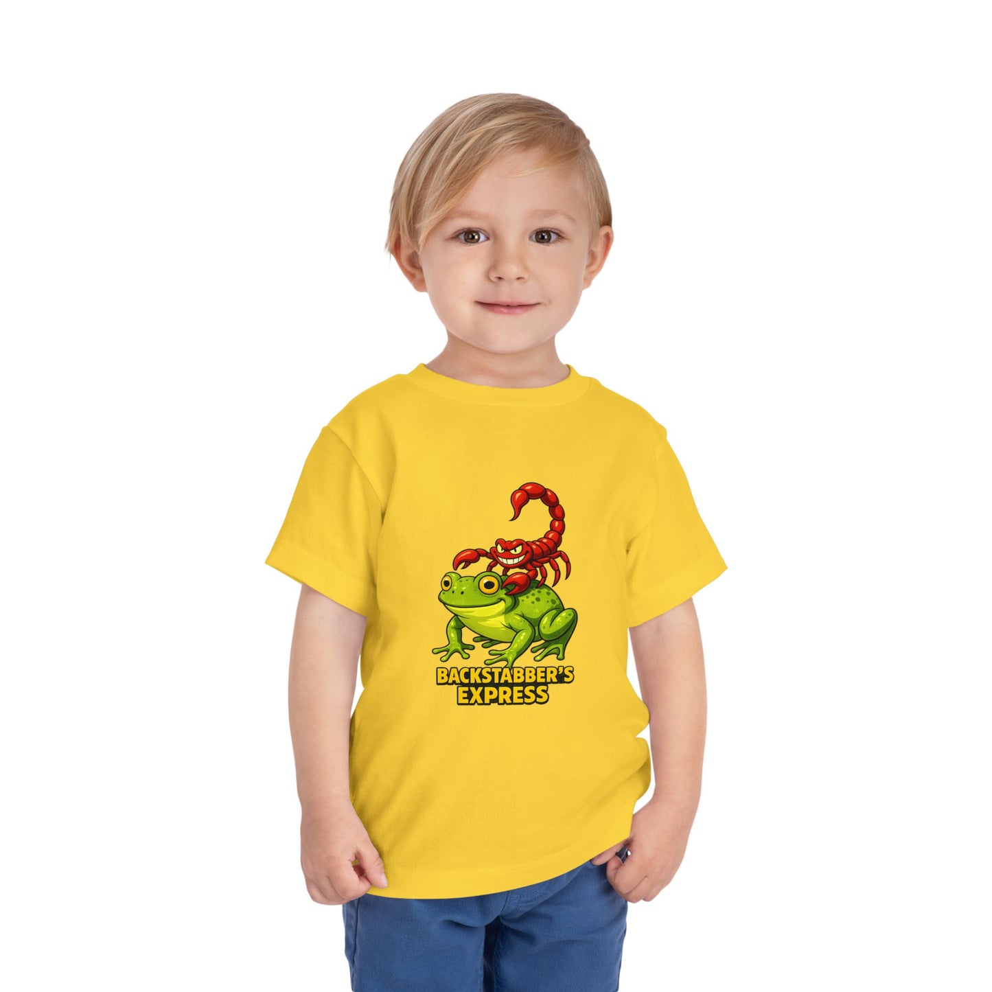 Toddler Tee — 'Backstabber's Express' Scorpion & Frog Funny Kids Shirt