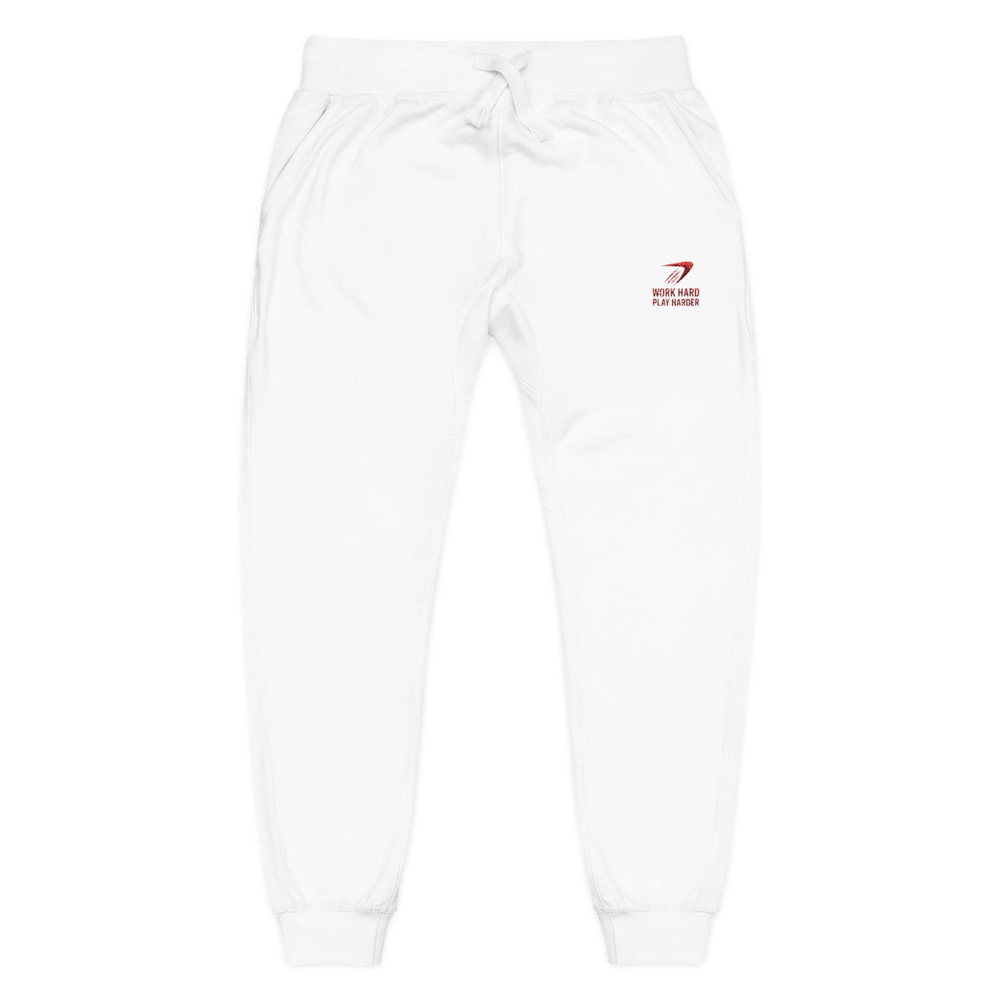 Embroidered '7' Logo Fleece Sweatpants — Cozy White Joggers