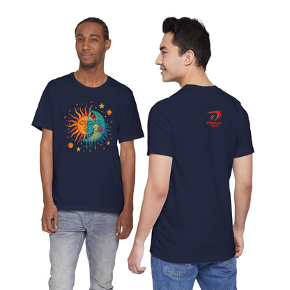 Sun & Moon Boho Graphic Tee — Celestial Retro Sunface T-Shirt