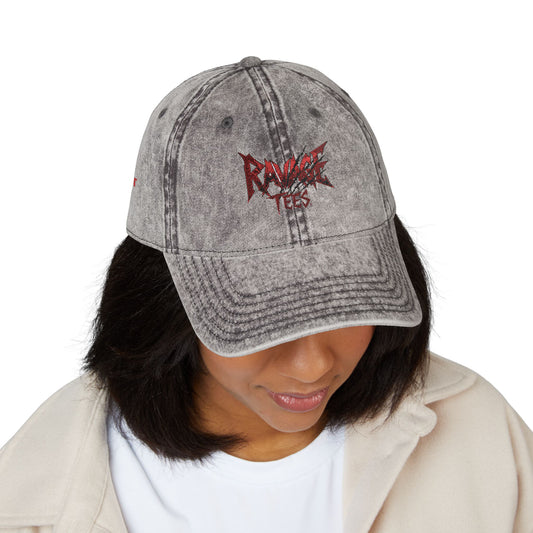 RAVAGE TEES Vintage Embroidered Cap - Retro Fashion Hat, Unisex Accessory for Festivals, Outdoor Events, Gifts for Friends, Casual Wear