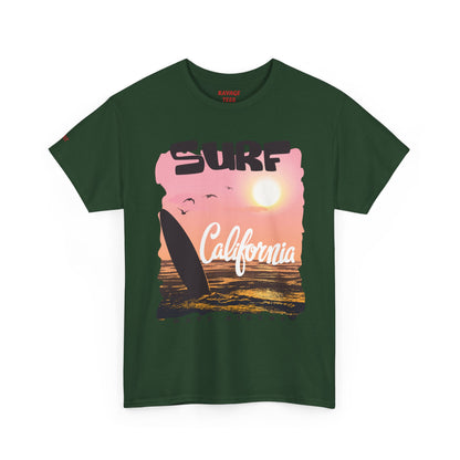 Surf California Suns Unisex Heavy Cotton Teet T-Shirt | Wave Riders Graphic Tee | Ravage Tees Beach & Surf Collection