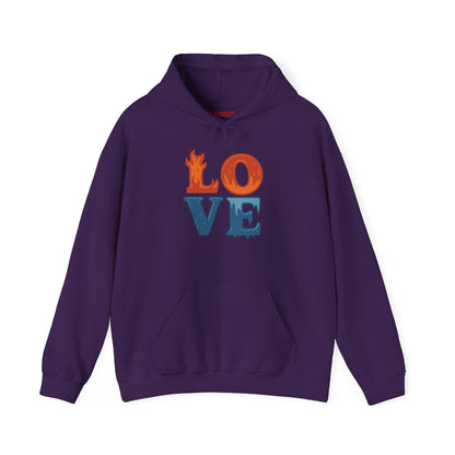 Unisex Hooded Sweatshirt with 'LOVE' Design - Cozy Gift for Friends, Valentine's Day, Casual Wear, Relaxation, Everyday Use