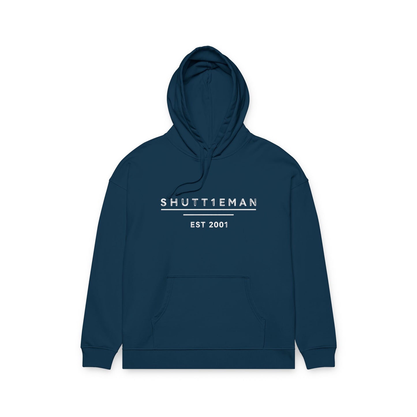 Shutt1eman EST 2001 Minimalist Logo Hoodie — Organic Relaxed Fit