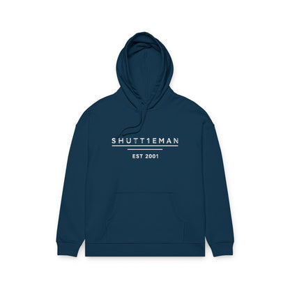 Shutt1eman EST 2001 Minimalist Logo Hoodie — Organic Relaxed Fit