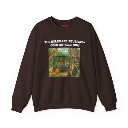 Reversal of Roles-Fun Animal Crewneck Sweatshirt, Unisex Sweatshirt