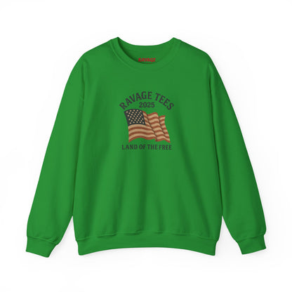 Patriotic Crewneck: "Land of the Free" Unisex Sweatshirt Gift