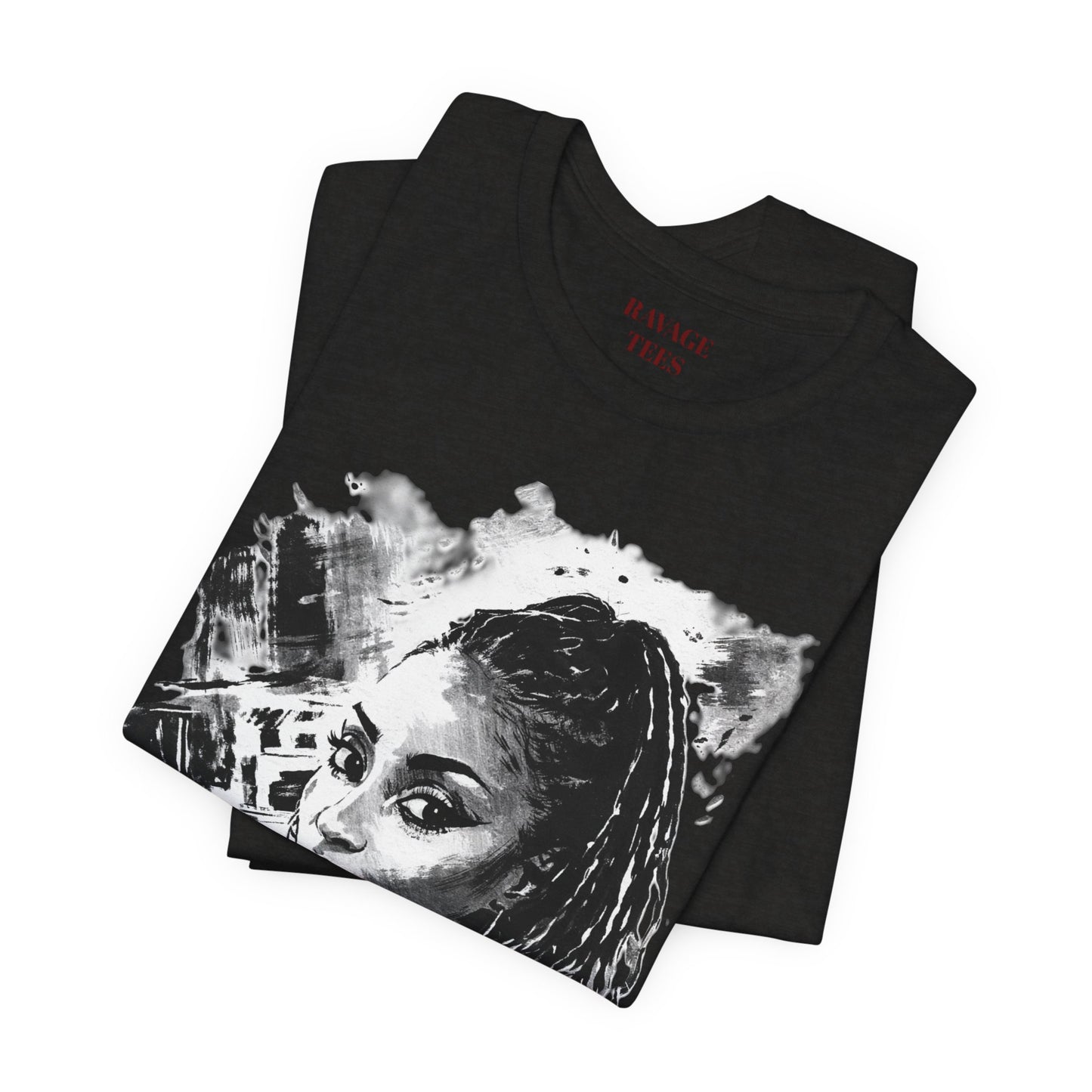 Personalize Black & White Ink Print T-Shirt