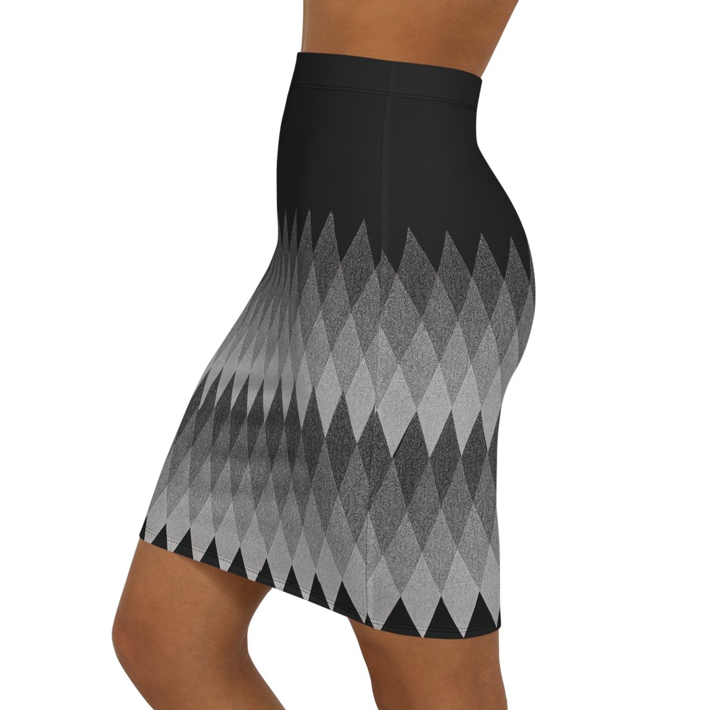 Diamond Print Chic Midi Skirt: Women's Elegant High-Fashion Apparel