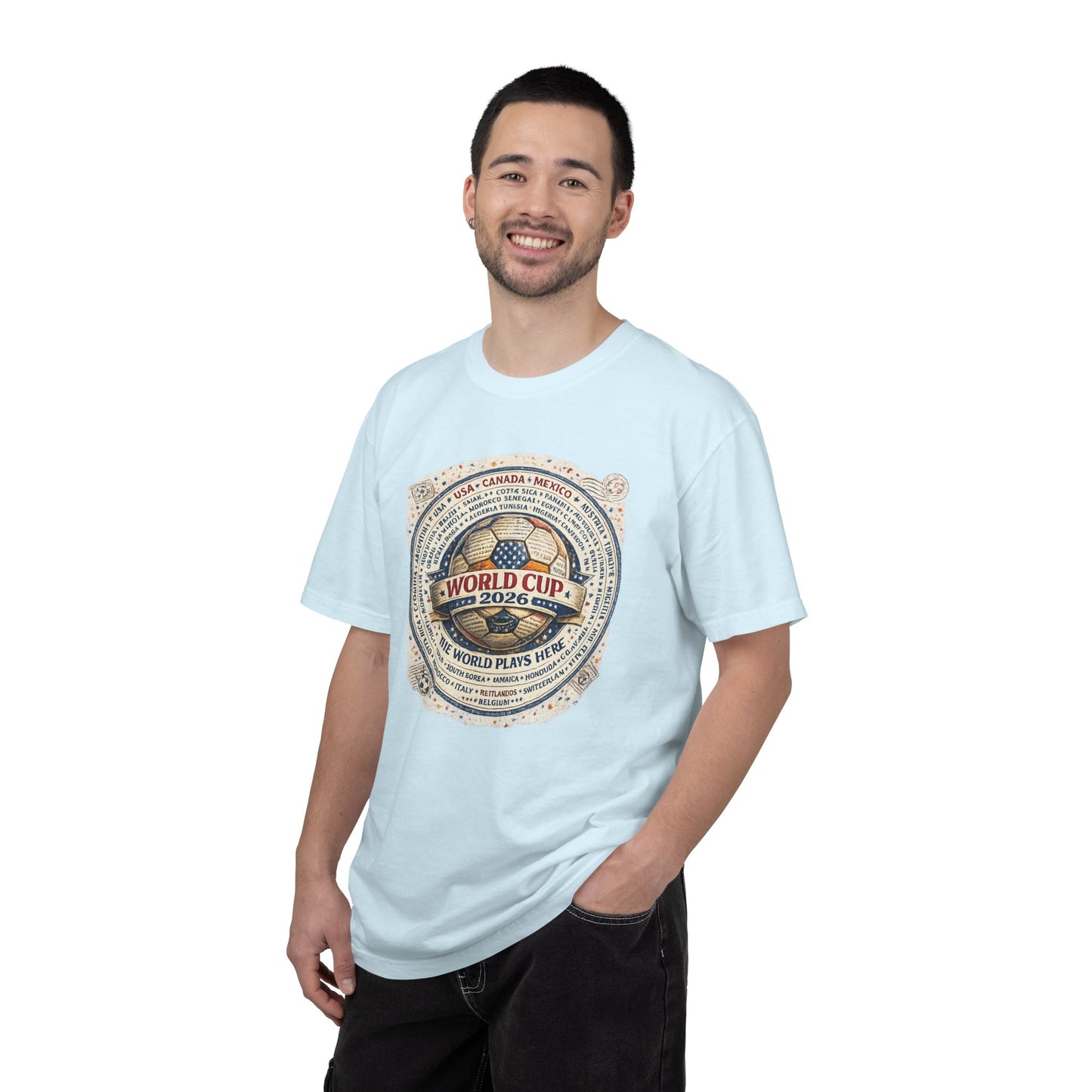 World Cup 2026 Vintage Soccer T-Shirt — USA Canada Mexico Tournament Tee