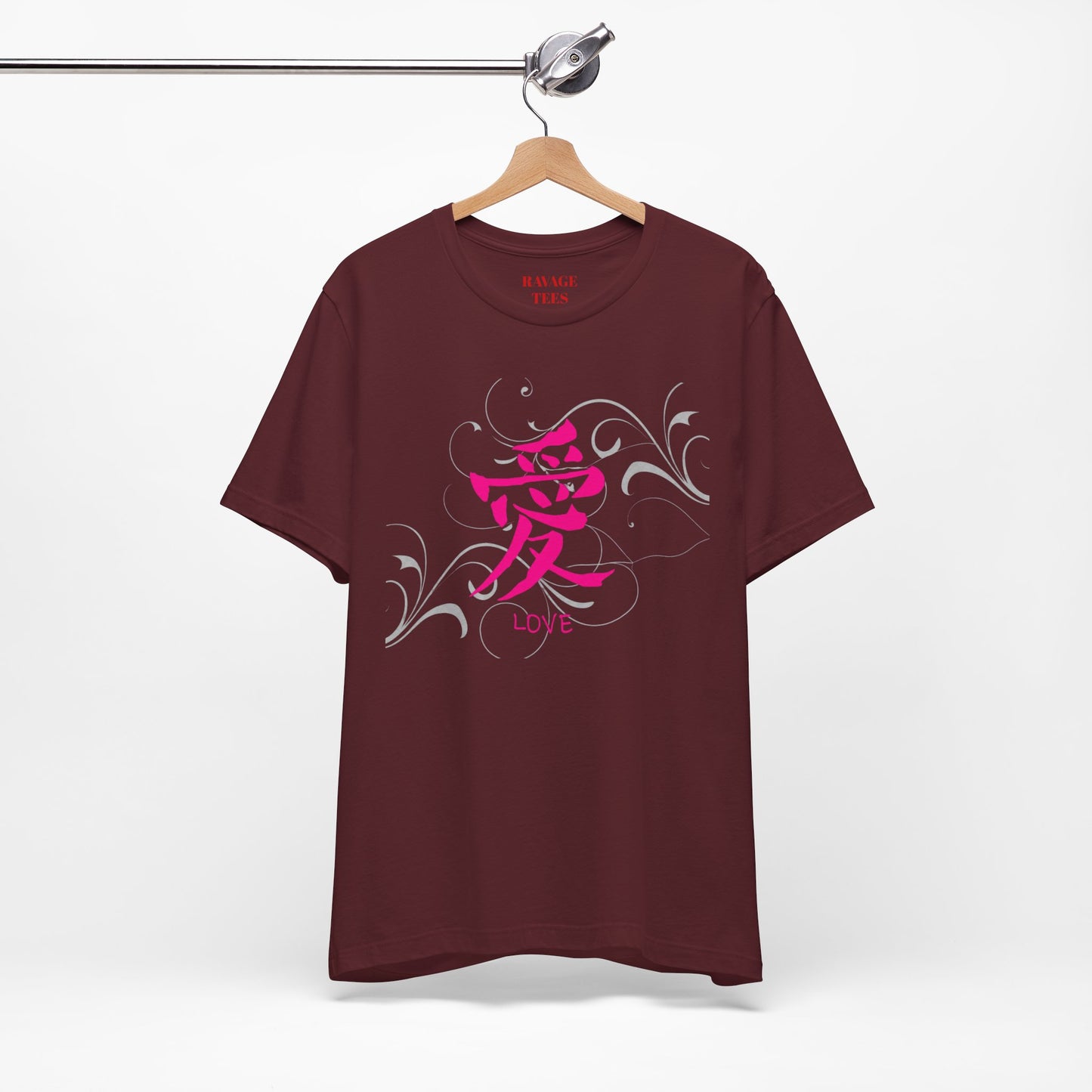 Love Kanji — Pink Asian Calligraphy Tee