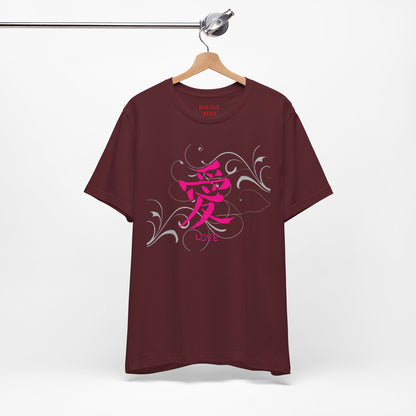 Love Kanji — Pink Asian Calligraphy Tee
