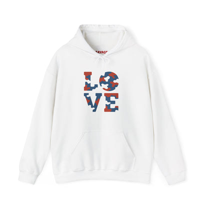 Unisex Hooded Sweatshirt with 'LOVE' Design - Cozy Gift for Friends, Valentine's Day, Casual Wear, Relaxation, Everyday Use