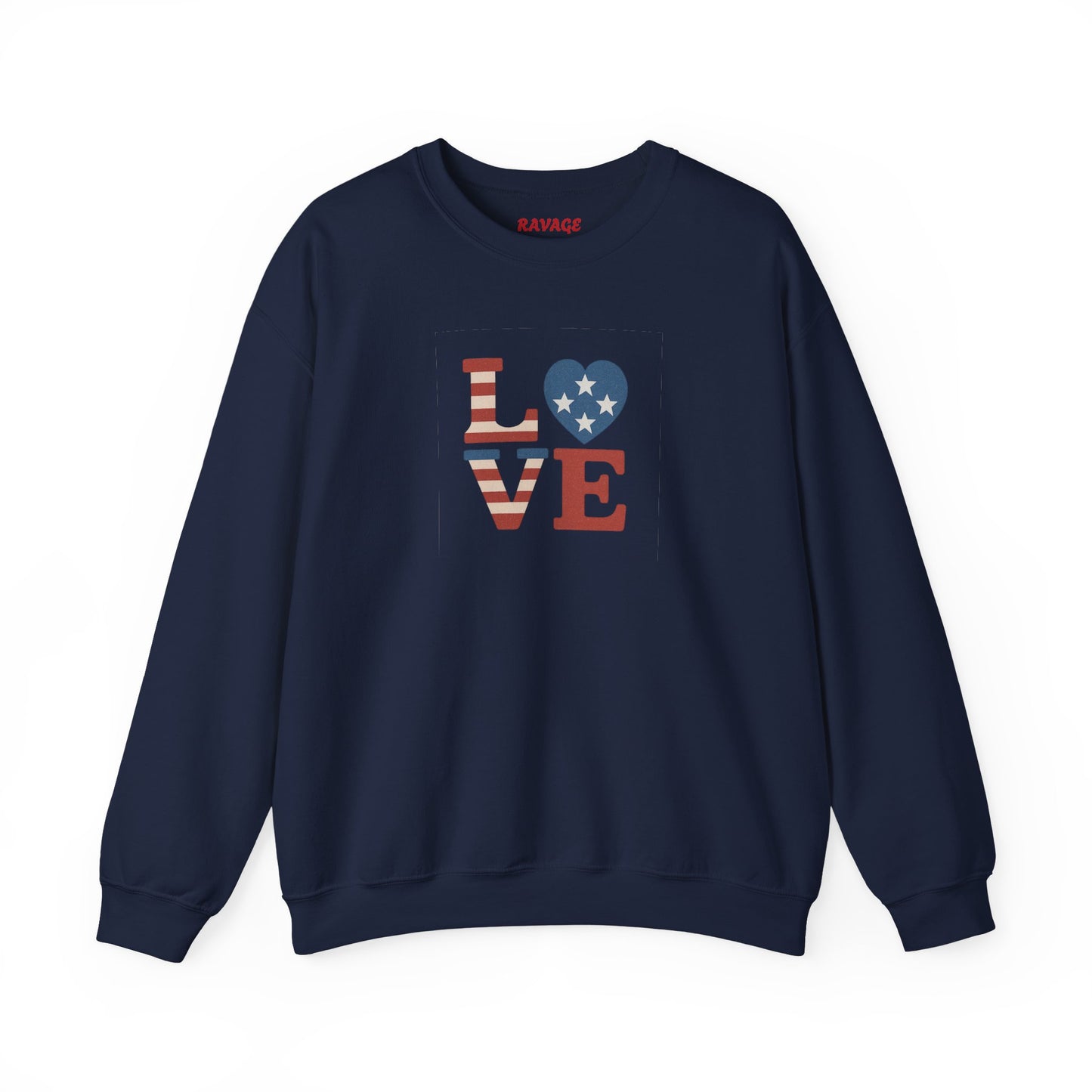 Patriotic Love Sweatshirt | Unisex Crewneck, Cozy Top for Celebrations, Gifts, Independence Day, Casual Style, Everyday Comfort