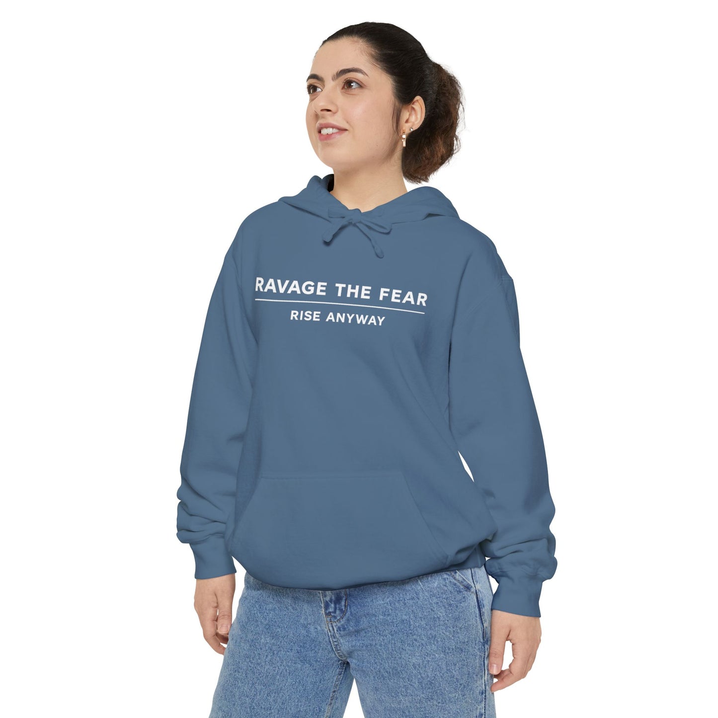 Ravage The Fear Hoodie — "Rise Anyway" Motivational Pullover