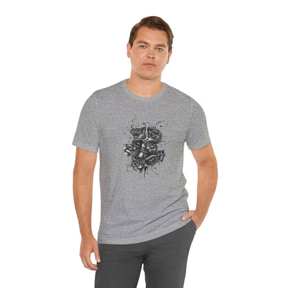 Snake & Dagger Tee: Edgy Unisex Tattoo-Style Graphic Shirt