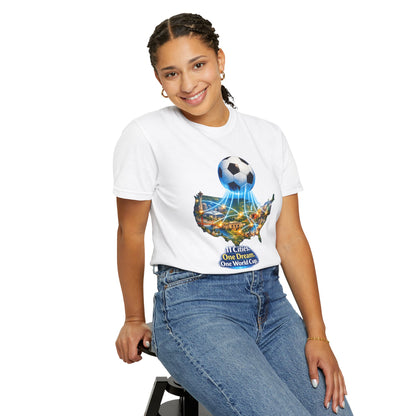 World Cup 2026 T-Shirt — "11 Cities. One Dream. One World Cup."