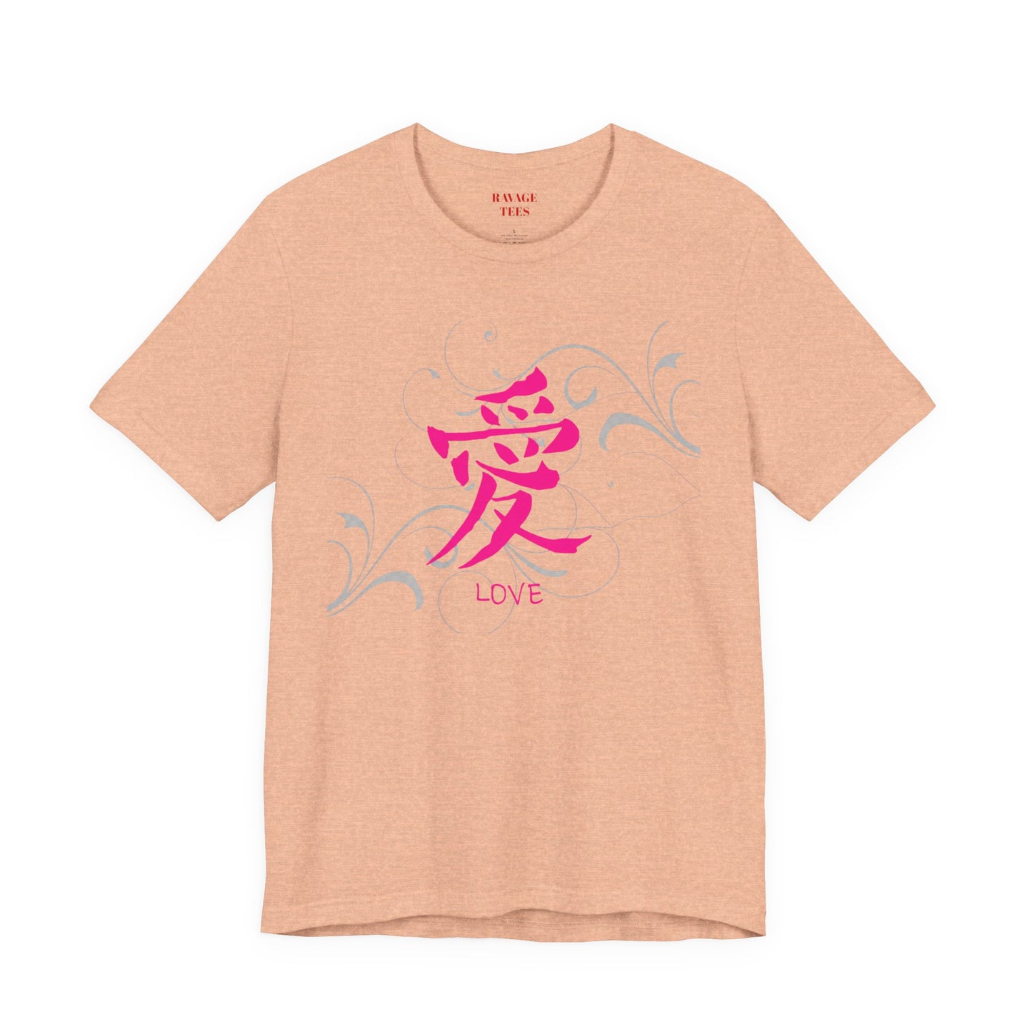 Love Kanji — Pink Asian Calligraphy Tee