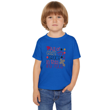 Toddler T-Shirt — "All of God's Grace in This Tiny Face" Cute Faith Baby Tee