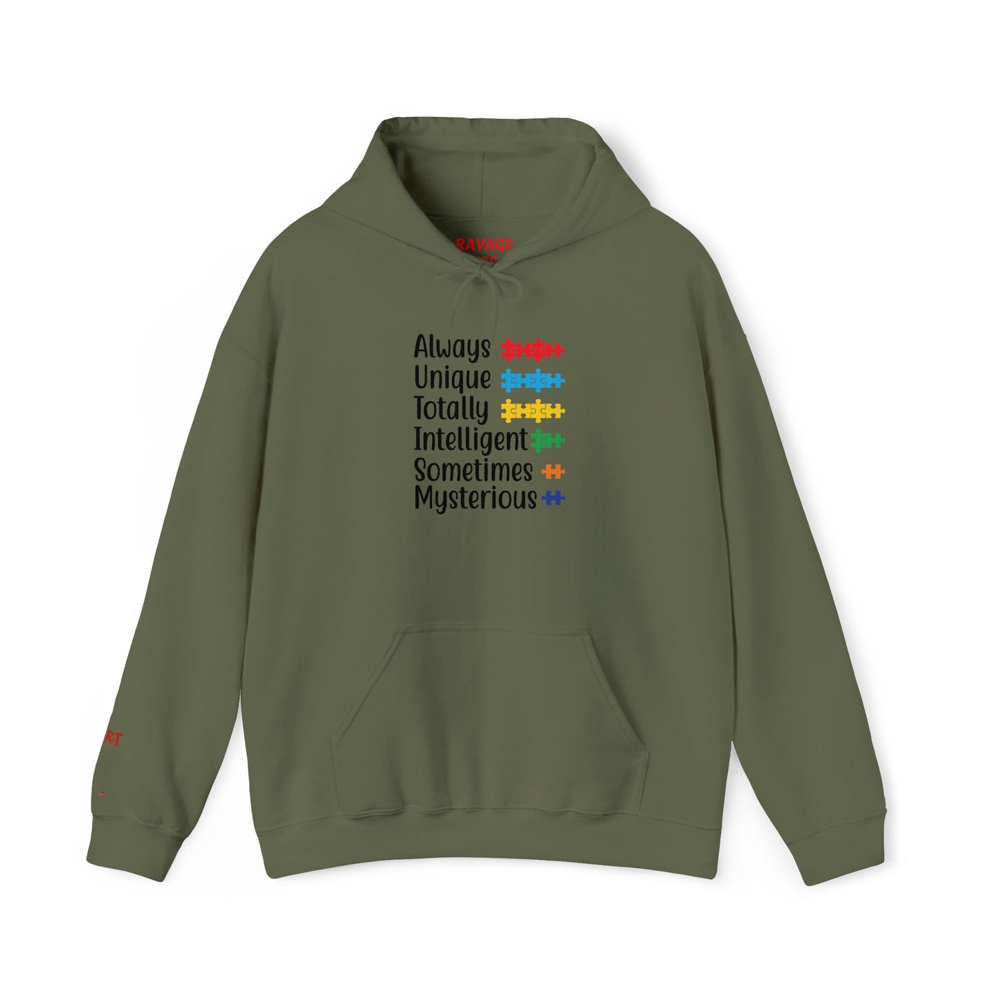 Autism Puzzle Piece Hoodie – Always Unique Design | Inclusive Unisex T-Shirt | Awareness Apparel