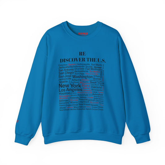 Re-Discover the U.S. Travel Enthusiast Sweatshirt, Cozy Crewneck, Explore America, Casual Wear